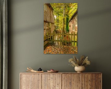 Moulin de Bels et ruisseau du Mosbeek par une belle journée d'automne