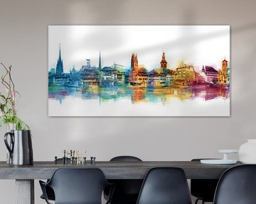 Panorama coloré de la ville de Berne