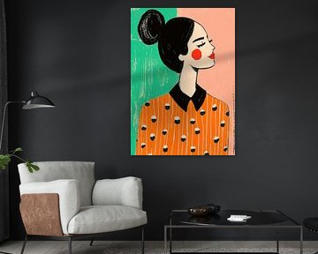 Portrait latéral en orange et turquoise sur Niklas Maximilian