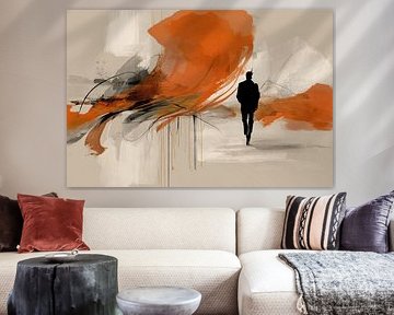 Abstrakte Malerei - Orange Rust Kraftvoll und dynamisch von Joriali Abstrakte Kunst