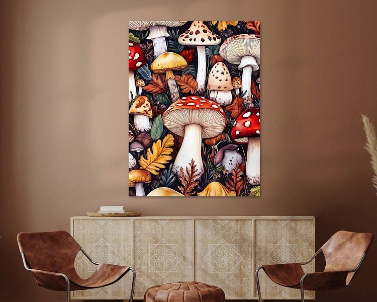 Voorbeeld van het werk in een kamer