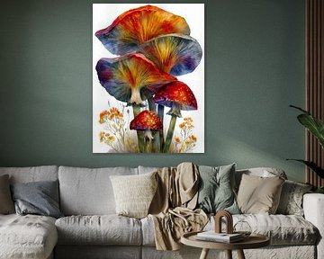 Mushrooms floral art 12 by JBJart Justyna Jaszke