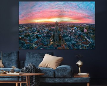 Feuriger Sonnenaufgang Zwolle Zentrum