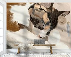 Voorbeeld van het werk in een kamer