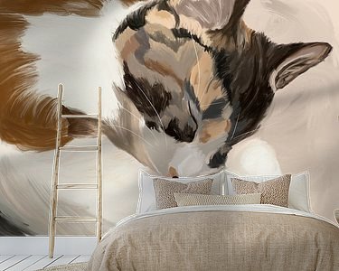 Voorbeeld van het werk in een kamer