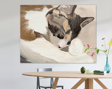 Voorbeeld van het werk in een kamer