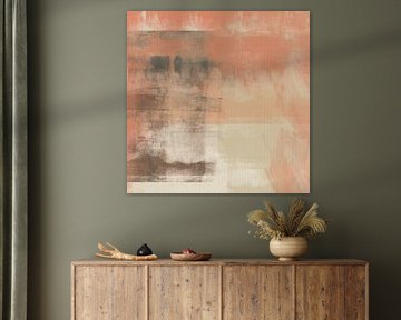 Art moderne abstrait minimaliste dans des couleurs chaudes et romantiques sur Dina Dankers