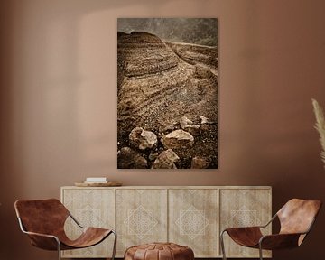 Mineralische Formationen, die von sauren Winden geformt wurden