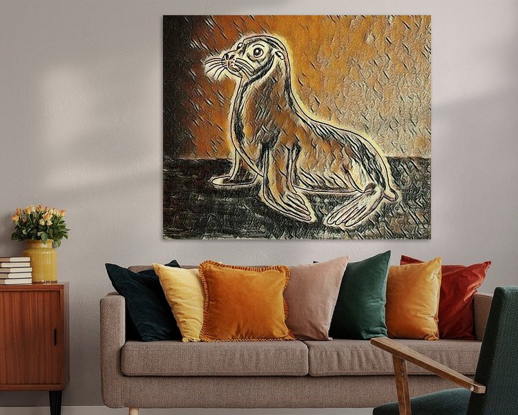 Voorbeeld van het werk in een kamer