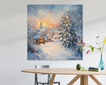 Beleuchtete Winterszenerie von Wunderbare Kunst