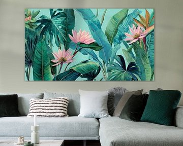 Fleurs tropicales Joie botanique en couleurs fraîches sur Eva Lee