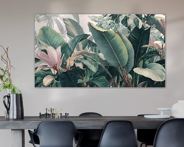 Plantes tropicales Illustration luxuriante aux couleurs douces sur Eva Lee