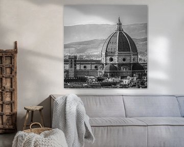 Italien im Quadrat, schwarz-weiß, Florenz von Teun Ruijters