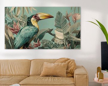 Toucan dans un feuillage tropical Exotique Elégance dans le détail