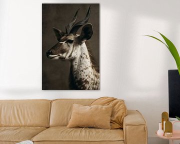 Portrait d'antilope Élégance intemporelle dans une texture naturelle