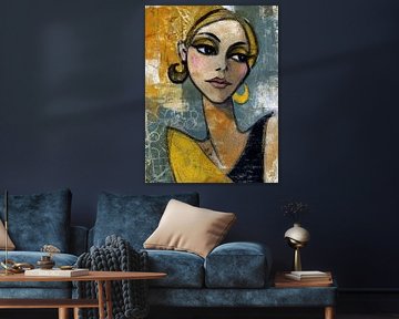 Woman with earring by Abstract Painting