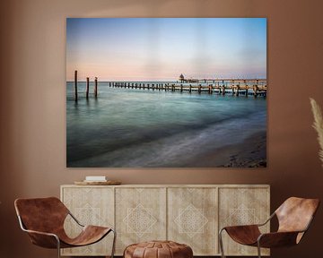 Mer Baltique - Plage et pont maritime de Zingst sur t.ART