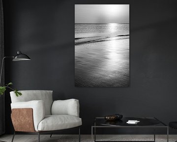 Paysage marin Flushing en noir et blanc Reflet de tranquillité