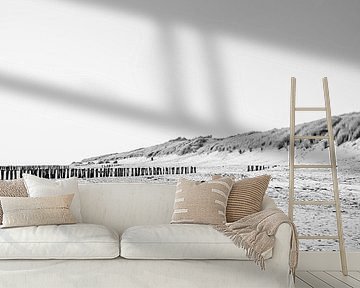 Beach Minimalism in Black and White Landscape by Femke Ketelaar