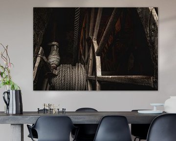 Mécanicien d'engrenages en bois dans le patrimoine industriel léger atmosphérique