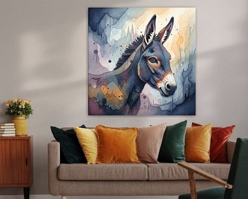 Aquarel schilderij van een ezel van Markus Gann