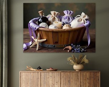 Spa Items in Wooden Basket by Markus Gann