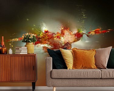 Voorbeeld van het werk in een kamer