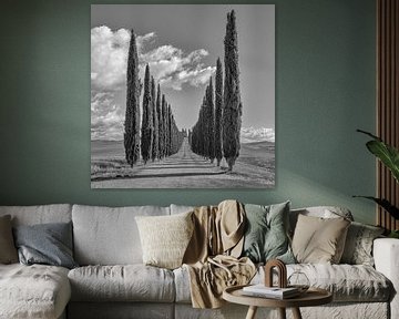 Italië in vierkant zwart wit, Toscane van Teun Ruijters