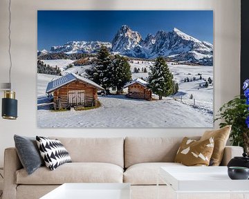 Hiver automnal sur l'Alpe de Siusi dans les Dolomites sur Achim Thomae Photography