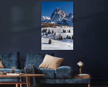 Le Sassolungo sur l'Alpe de Siusi en automne sur Achim Thomae Photography