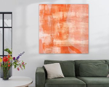 Abstrait minimaliste aux couleurs pastel. Orange et rose corail sur Art minimaliste abstrait