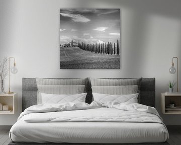 Italië in vierkant zwart wit, Toscane von Teun Ruijters