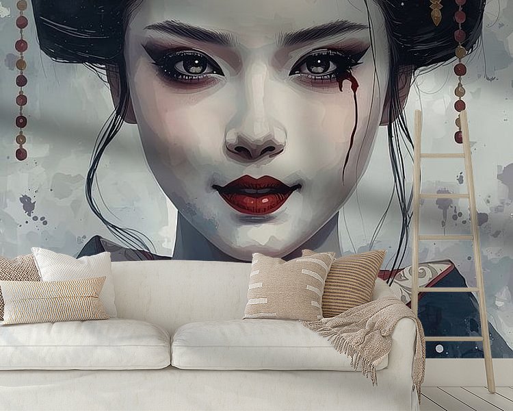 Voorbeeld van het werk in een kamer