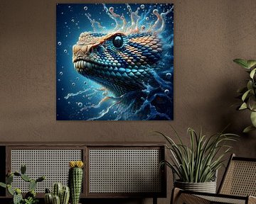 Fascinant lézard - écailles détaillées et effets aquatiques