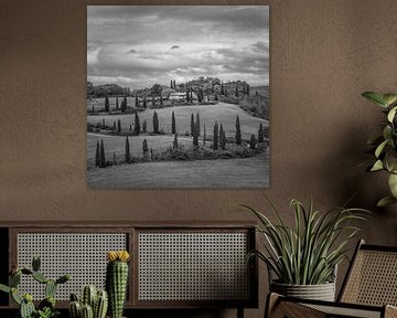 Toskana, Italien in schwarzweiß von Teun Ruijters