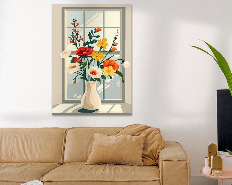 Voorbeeld van het werk in een kamer