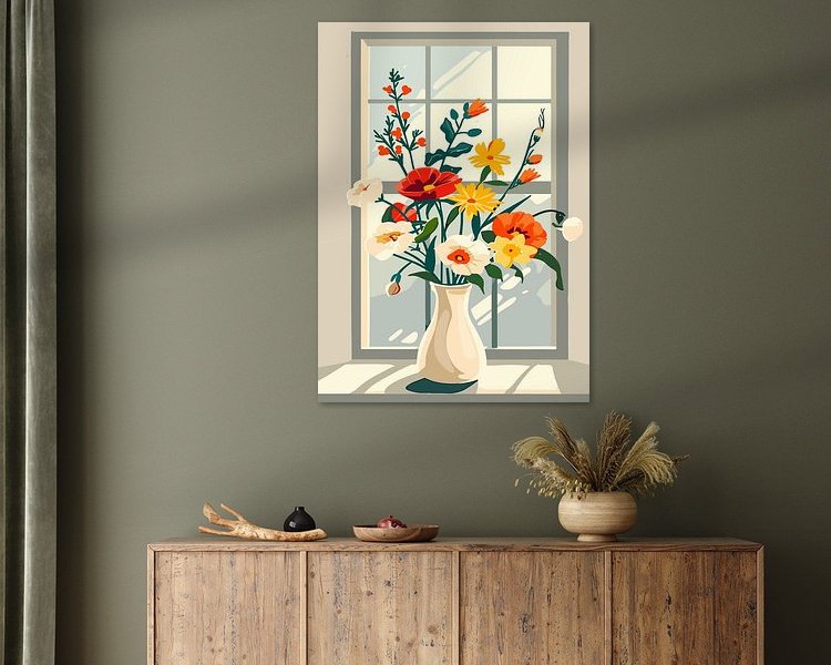 Voorbeeld van het werk in een kamer