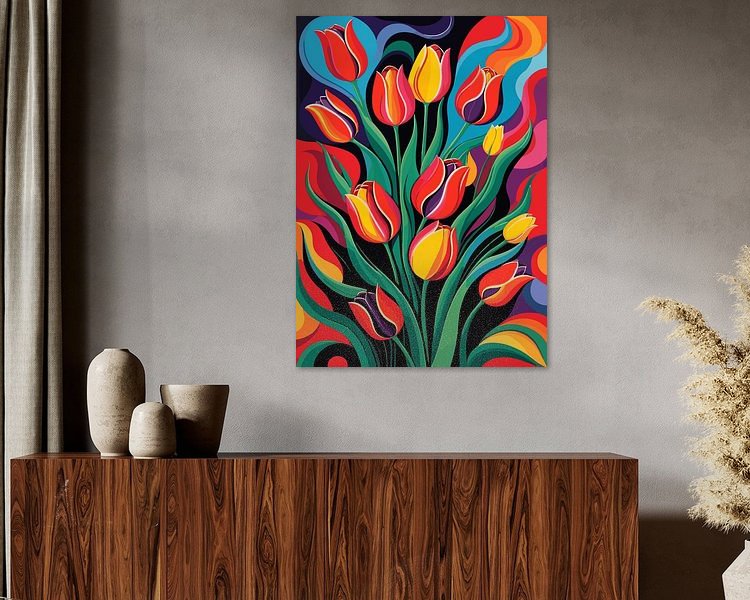 Voorbeeld van het werk in een kamer