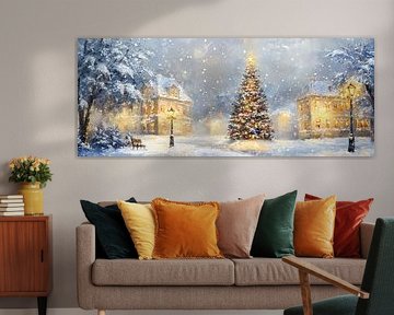 Illuminated Christmas Tree Snow by Wonderful Art