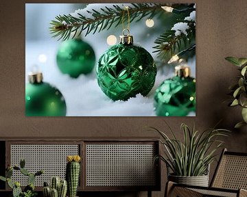 Festliche Zweige im Frost