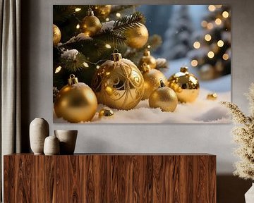 Dennengroen tussen vlokken