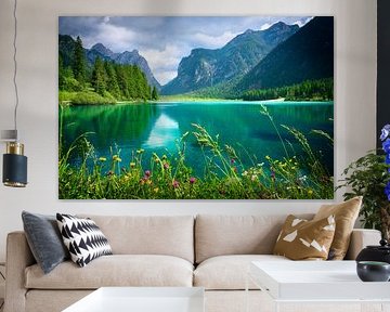 Lac Dobbiaco et fleurs, Dolomites sur Stefano Orazzini