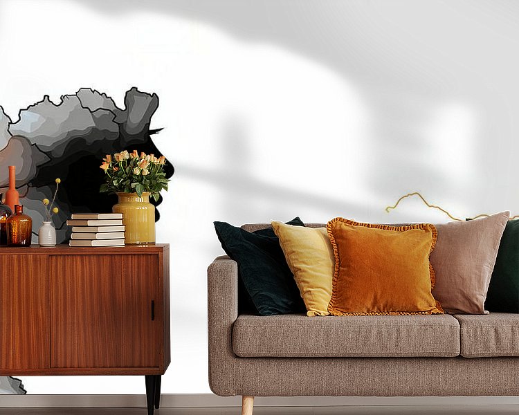 Voorbeeld van het werk in een kamer