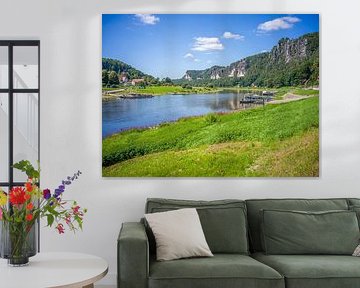 Rathen (Sächsische Schweiz): Elbe und Basteifelsen