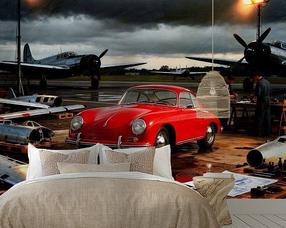 Voorbeeld van het werk in een kamer