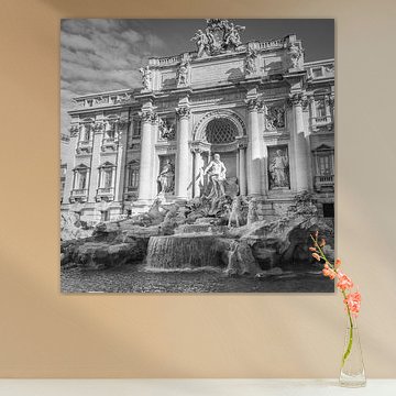  Italien in schwarz und weiße Quadrat , Rom, dem Trevi-Brunnen von Teun Ruijters