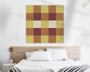 Minimalist geometric design in terracotta and green by Dina Dankers