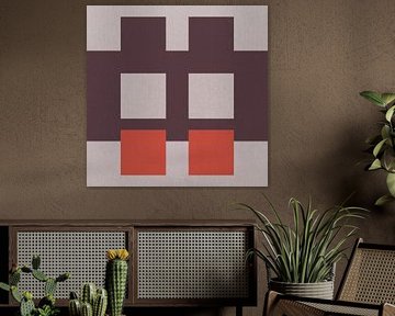 Abstrait géométrique inspiré du Bauhaus dans des couleurs rétro sur Dina Dankers