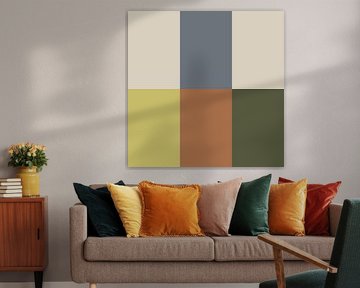 Art géométrique abstrait dans des couleurs chaudes sur Dina Dankers