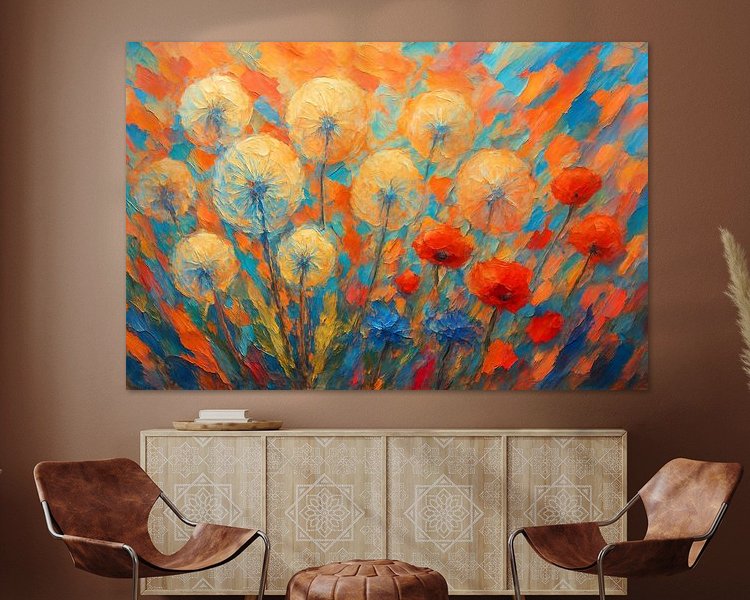 Voorbeeld van het werk in een kamer